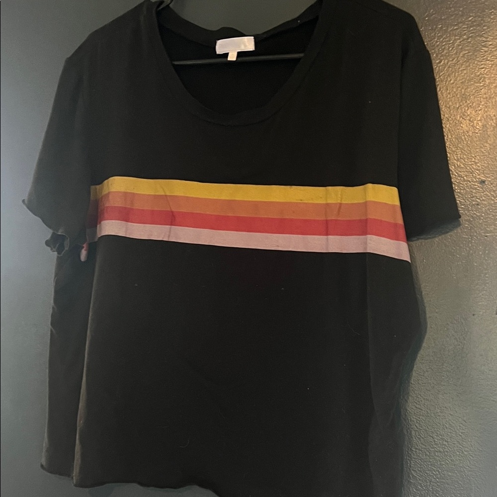 3x crop Top with Multicolor Stripes